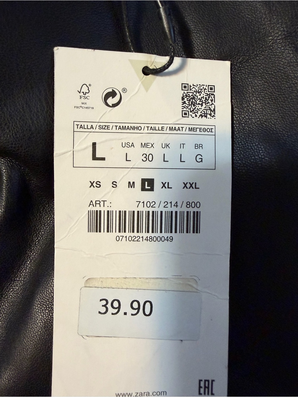 Zara Black Faux Leather Cargo Leggings - Picture 4 of 6